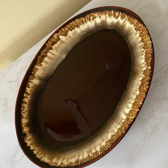 VINTAGE PFALTZGRAFF OVAL BROWN SERVING TRAY